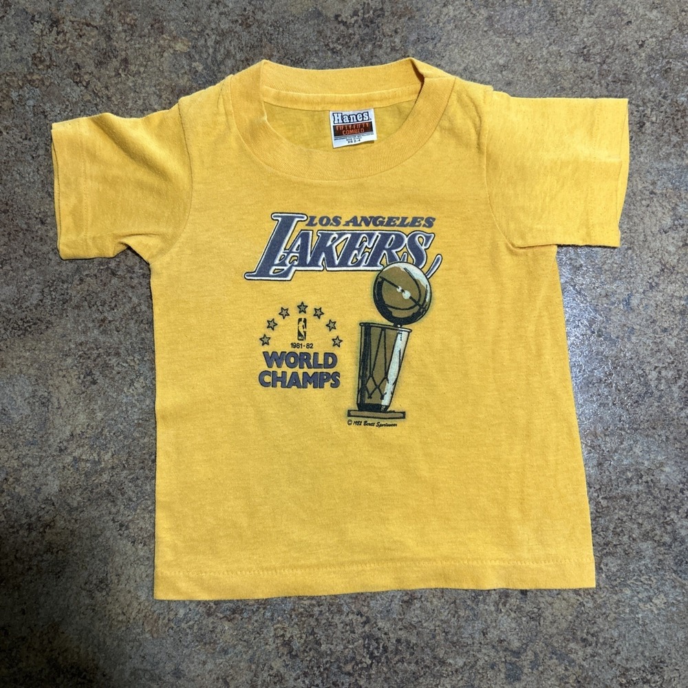 Vintage Lakers Toddler T Shirt Single Stitch 80s Champions XS 2-4 Made In USA